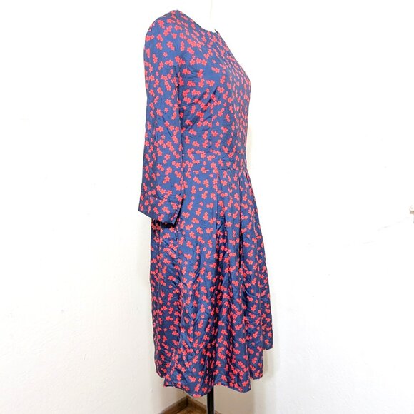 Retro Vintage Inspired 3/4 Sleeve Floral Midi Dress SZ M - Picture 3 of 5